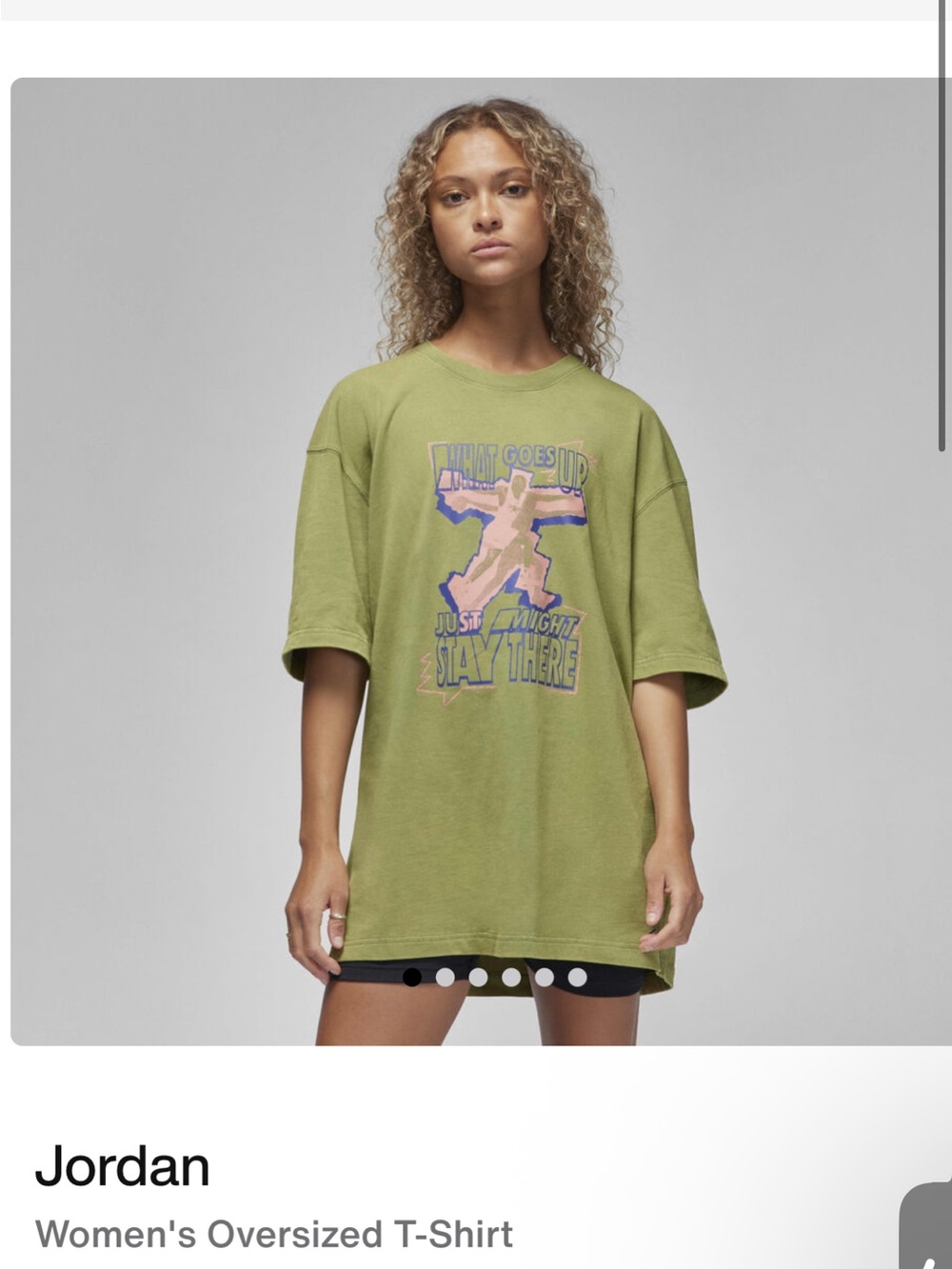 Jordan Olive Green Graphic Oversized T-Shirt Dress